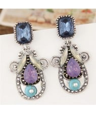 Resin Gem Beetle Design Fashion Earrings