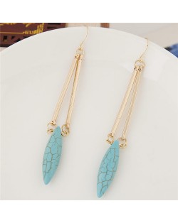 Artificial Turquoise Waterdrop Design Simplistic Fashion Earrings