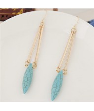 Artificial Turquoise Waterdrop Design Simplistic Fashion Earrings