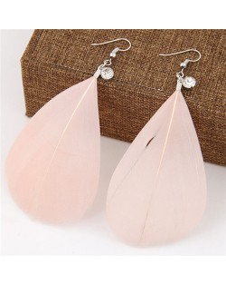 Elegant Feather Women Fashion Earrings - Pink