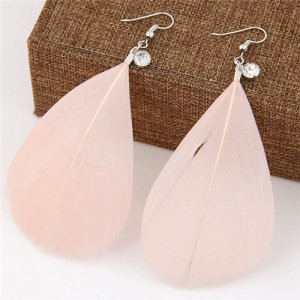 Elegant Feather Women Fashion Earrings - Pink