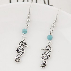 Vintage Seahorse Pendant Fashion Earrings