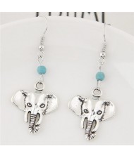 Vintage Elephant Heads Fashion Earrings