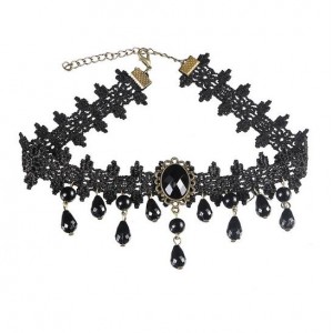 Street High Fashion Black Floral Lace Fashion Necklace