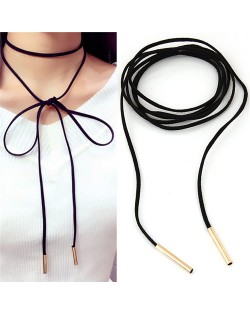 Alloy Pipes Pendants Casual Fashion Style Rope Necklace - Golden