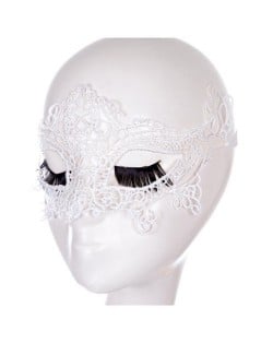 Hollow Floral Pattern Fashion Party White Lace Mask