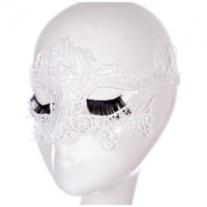 Hollow Floral Pattern Fashion Party White Lace Mask