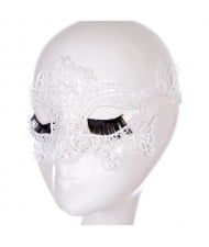 Hollow Floral Pattern Fashion Party White Lace Mask