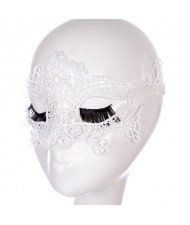 Hollow Floral Pattern Fashion Party White Lace Mask