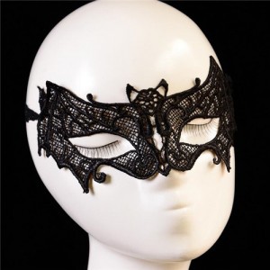 Bat Shape High Fashion Costume Black Lace Mask