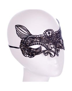 High Fashion Fox Face Hollow Black Lace Mask/ Masquerade