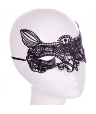 High Fashion Fox Face Hollow Black Lace Mask/ Masquerade