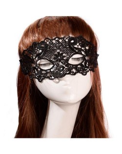 Vintage Hollow Floral Pattern Party Black Lace Masquerade