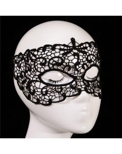 Propitious Clouds Cutout Design Black Lace Mask