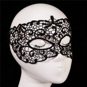 Propitious Clouds Cutout Design Black Lace Mask