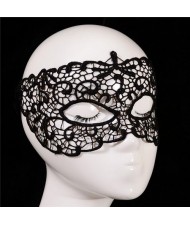 Propitious Clouds Cutout Design Black Lace Mask