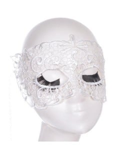 Propitious Clouds Cutout Design White Lace Mask