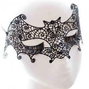 High Fashion Cutout Bat Shape Party Costume Black Lace Mask