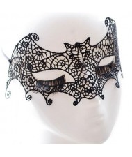 High Fashion Cutout Bat Shape Party Costume Black Lace Mask