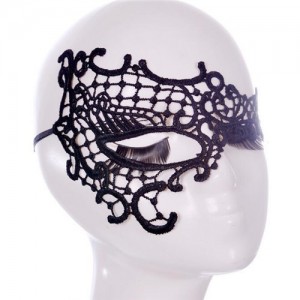 Butterfly Inspired Asymmetric Design Party Costume Black Lace Mask