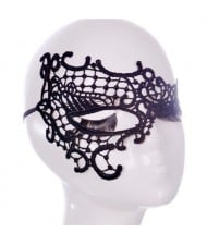 Butterfly Inspired Asymmetric Design Party Costume Black Lace Mask