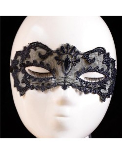 Leaves Pattern Party Black Lace Fashion Mask