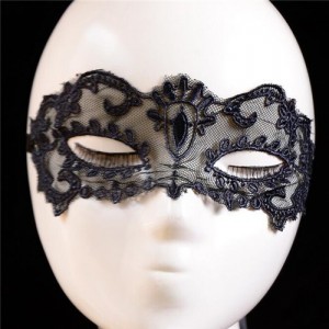 Leaves Pattern Party Black Lace Fashion Mask