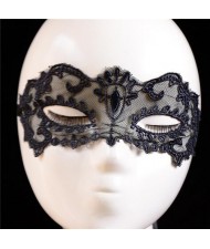 Leaves Pattern Party Black Lace Fashion Mask