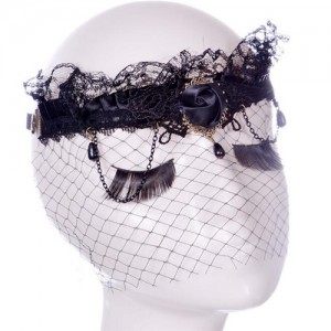 Vintage Black Lace with Tassel Design Great Lady Fashion Mask