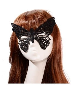 Exaggerating Butterfly Design Black Lace Mask