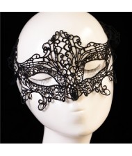 Fox Style Cutout Fashion Black Lace Party Mask