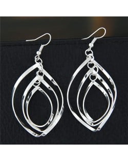 Hollow Artistic Leaf Design Silver Fashion Ear Studs