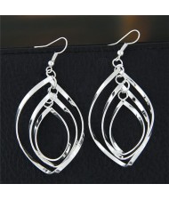 Hollow Artistic Leaf Design Silver Fashion Ear Studs