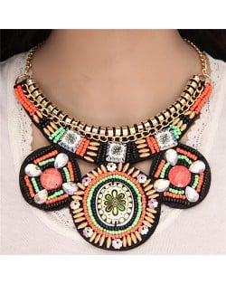Mini Beads Combo Flowers Chunky Style Bohemian Fashion Necklace