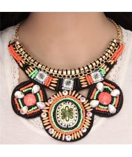 Mini Beads Combo Flowers Chunky Style Bohemian Fashion Necklace