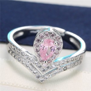 Luxurious Cubic Zirconia Royal Princess Pinky Fashion Ring