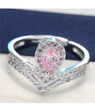 Luxurious Cubic Zirconia Royal Princess Pinky Fashion Ring