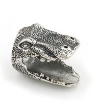 Crocodile Head Design Vintage Fashion Ring - Silver