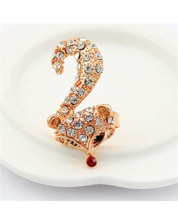 Rhinestones Embellished Lovely Fox Design Fashion Ring - White