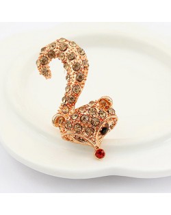 Rhinestones Embellished Lovely Fox Design Fashion Ring - Pink