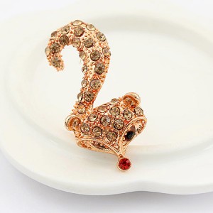 Rhinestones Embellished Lovely Fox Design Fashion Ring - Champagne