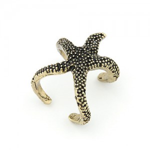 Vintage Star Fish Design Fashion Ring