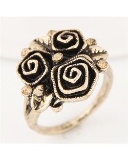 Vintage Style Roses Golden Fashion Ring