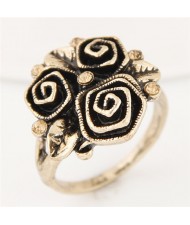 Vintage Style Roses Golden Fashion Ring