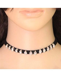 Graceful Gem Beads Embellished Fashion Rope Costume Necklace