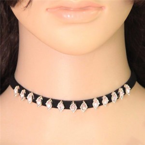 Graceful Gem Beads Embellished Fashion Rope Costume Necklace