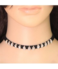 Graceful Gem Beads Embellished Fashion Rope Costume Necklace