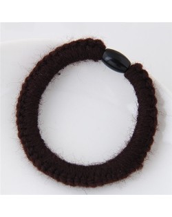 Knitting Wool Weaving Fashion Hair Band - Brown