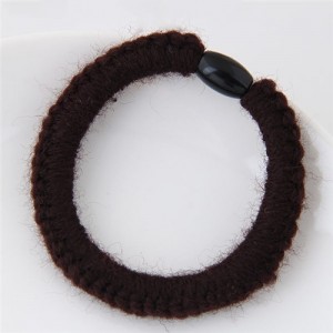 Knitting Wool Weaving Fashion Hair Band - Brown