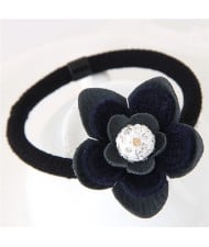 Rhinestone Centered Cloth Flower Fashion Hair Band - Dark Gray